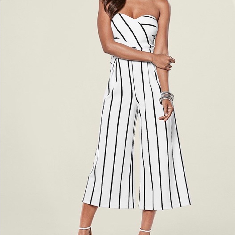 Black and White Stripe Jumpsuit